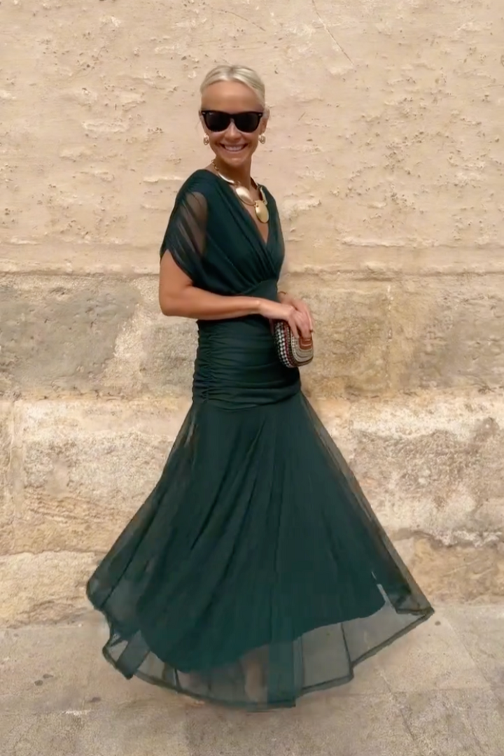 Luisa | Vestido largo elegante con cuello en V