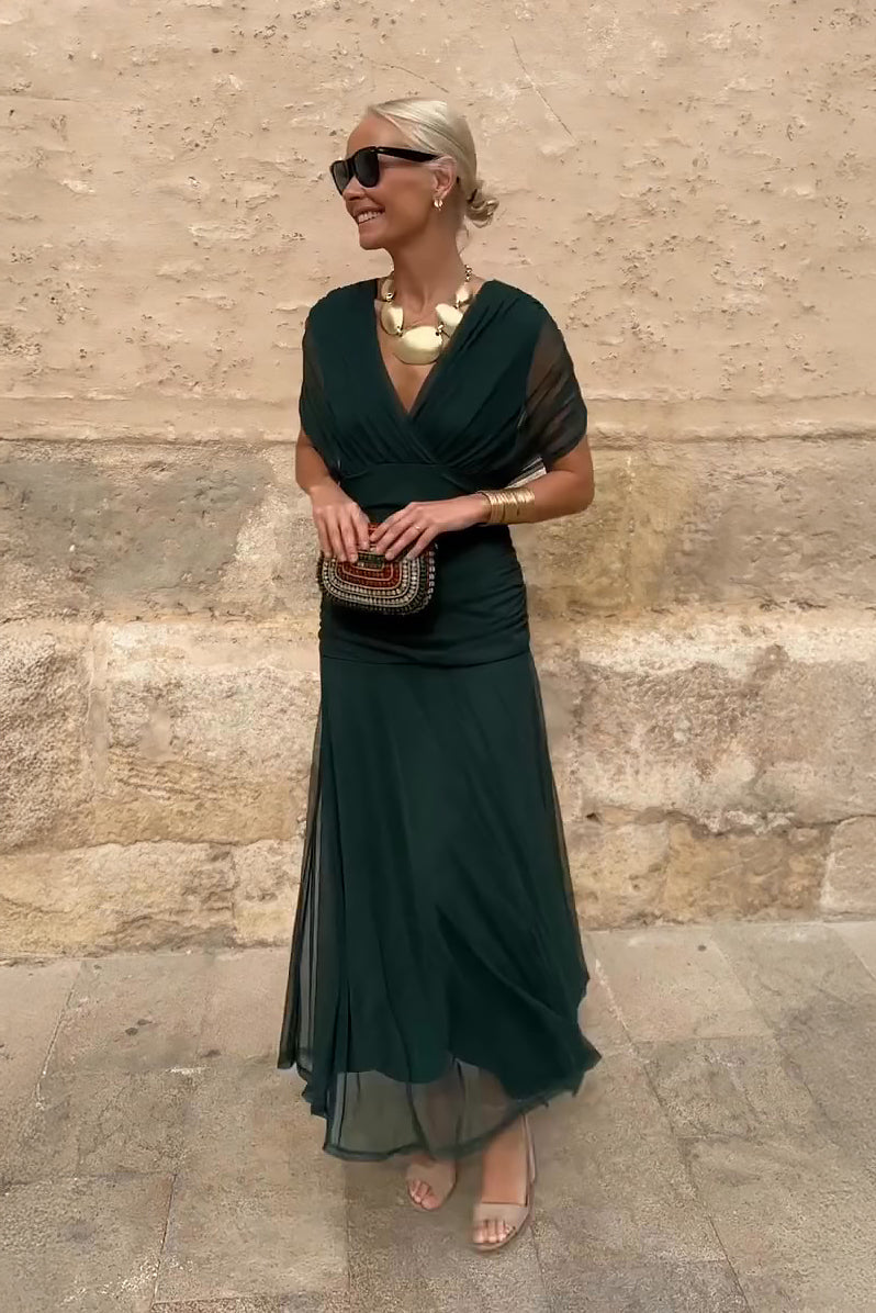 Luisa | Vestido largo elegante con cuello en V