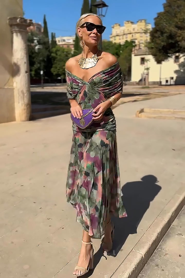 Luisa | Vestido largo elegante con cuello en V