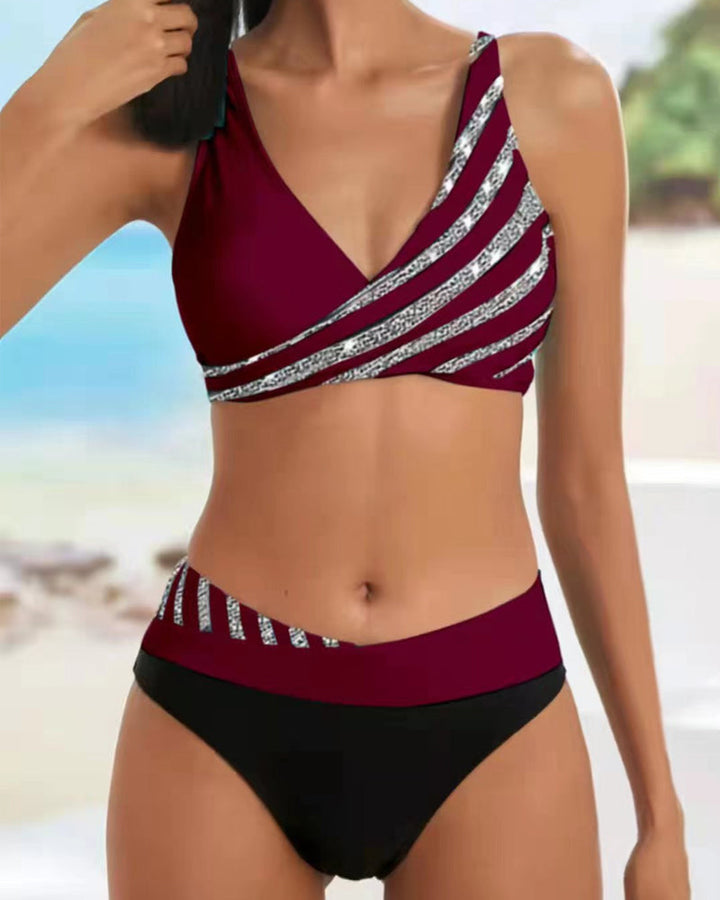 Mona - Bikini estampado en tonos cálidos