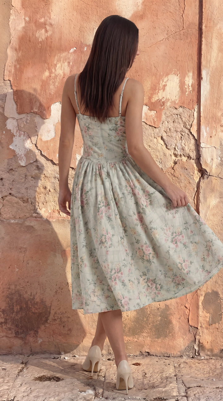 Vestido midi con corsé Odette