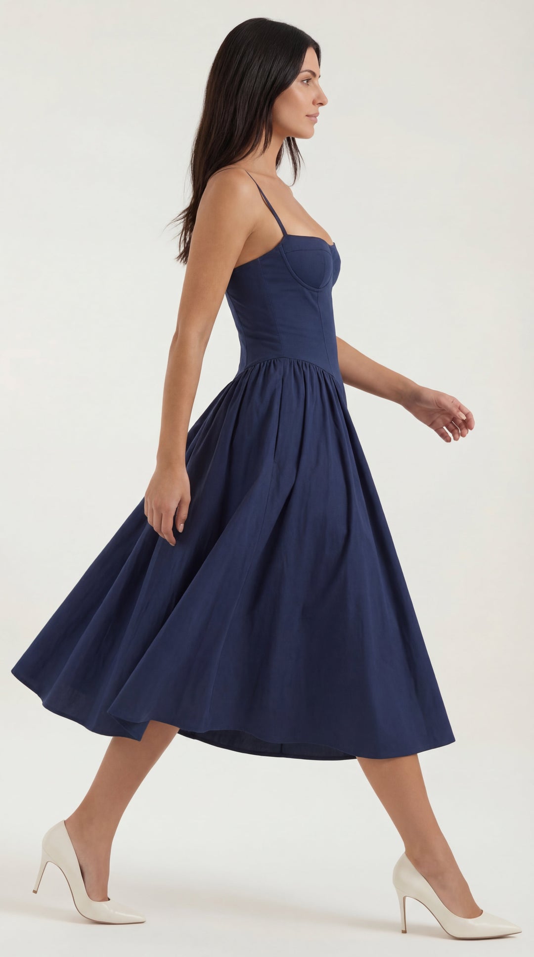 Vestido midi con corsé Odette
