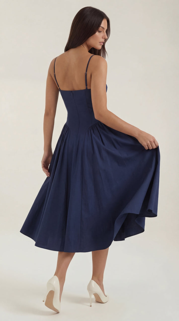 Vestido midi con corsé Odette