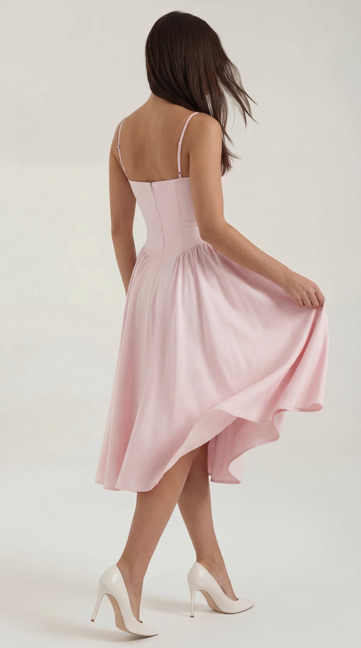 Vestido midi con corsé Odette