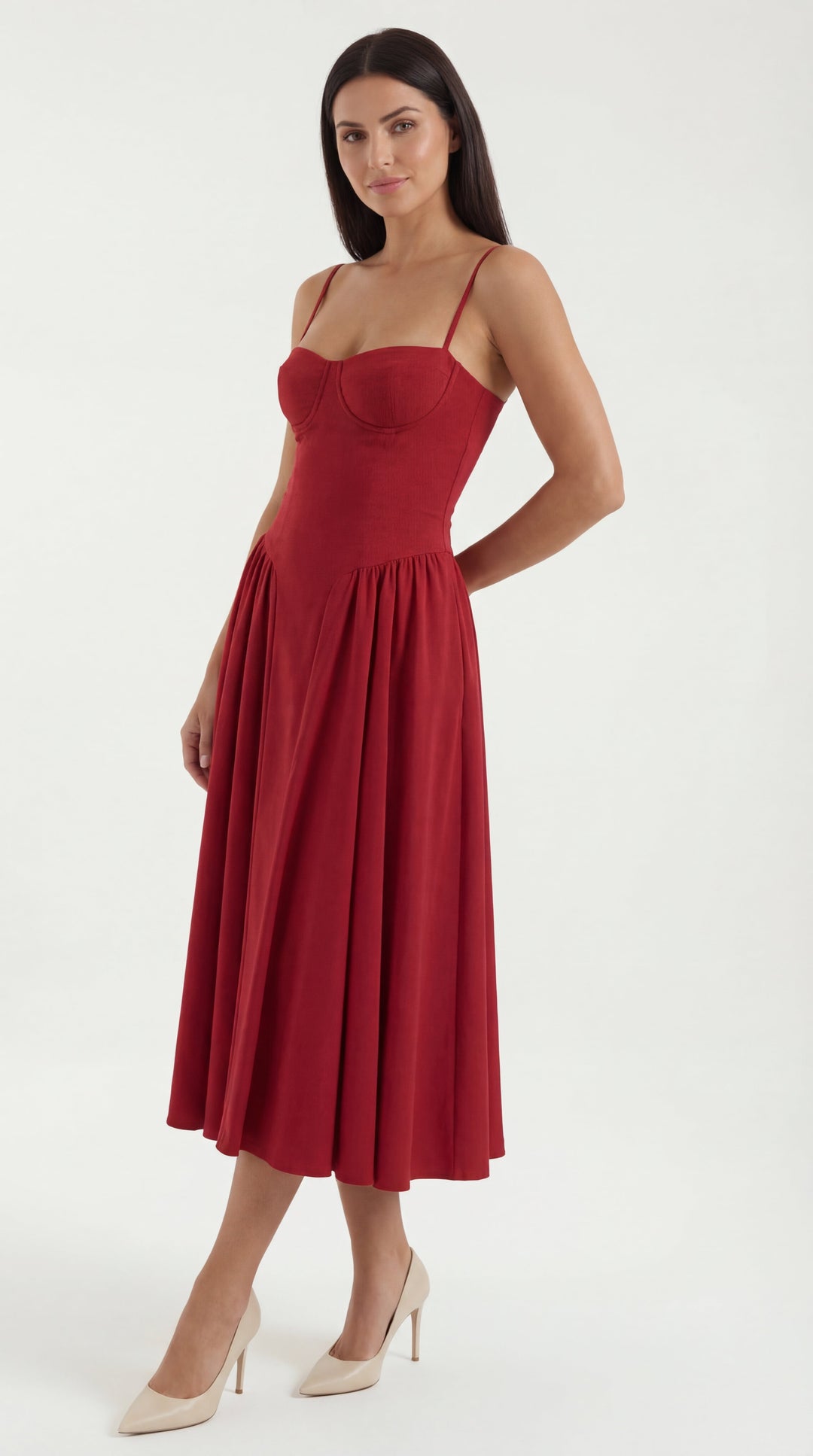Vestido midi con corsé Odette