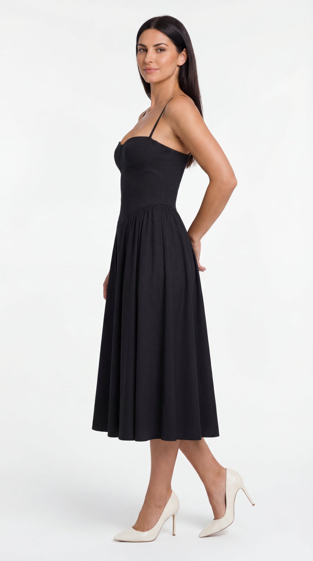 Vestido midi con corsé Odette