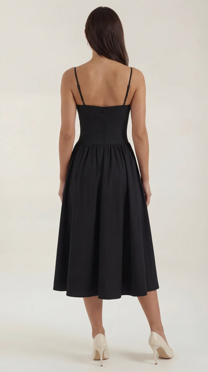 Vestido midi con corsé Odette