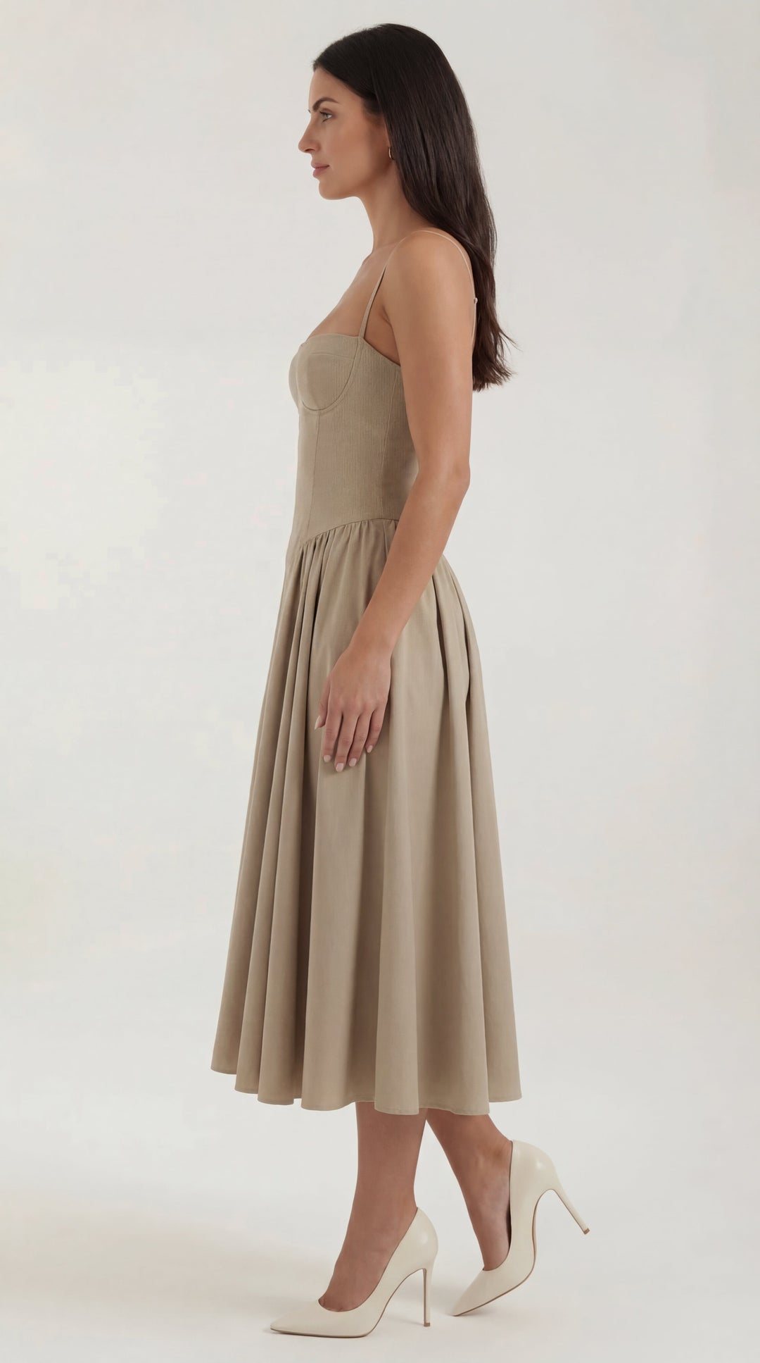Vestido midi con corsé Odette