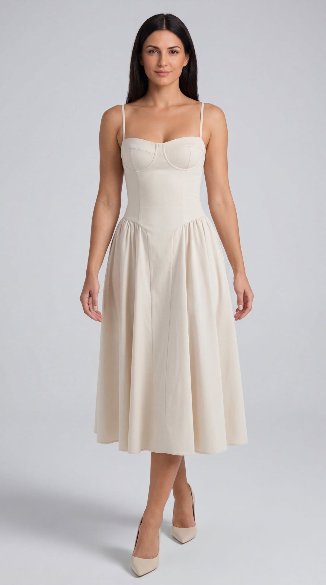 Vestido midi con corsé Odette