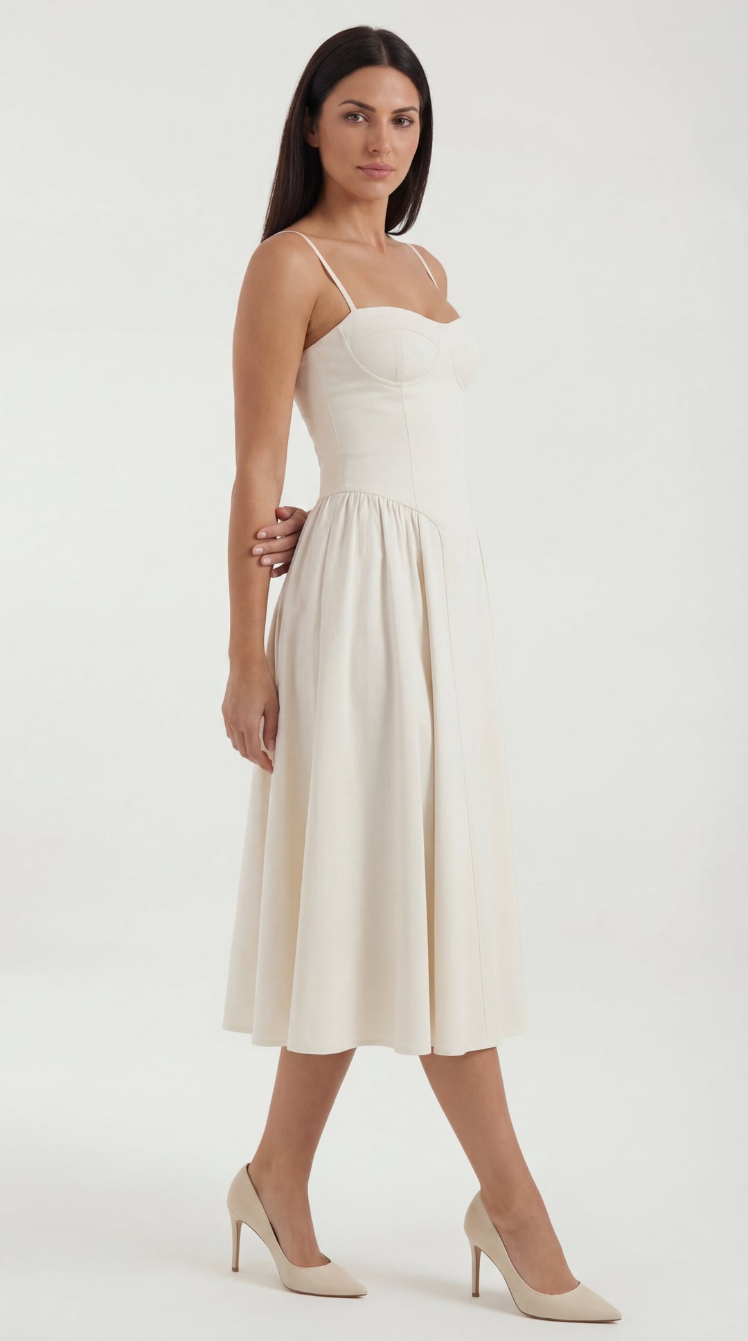 Vestido midi con corsé Odette