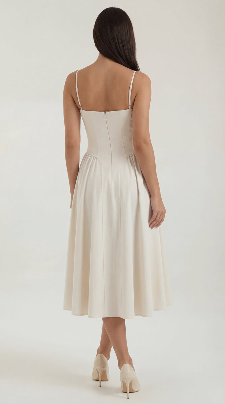 Vestido midi con corsé Odette