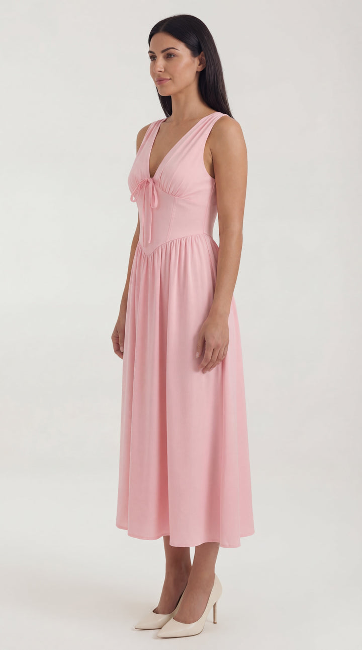Vestido midi con escote en V Cassiopeia