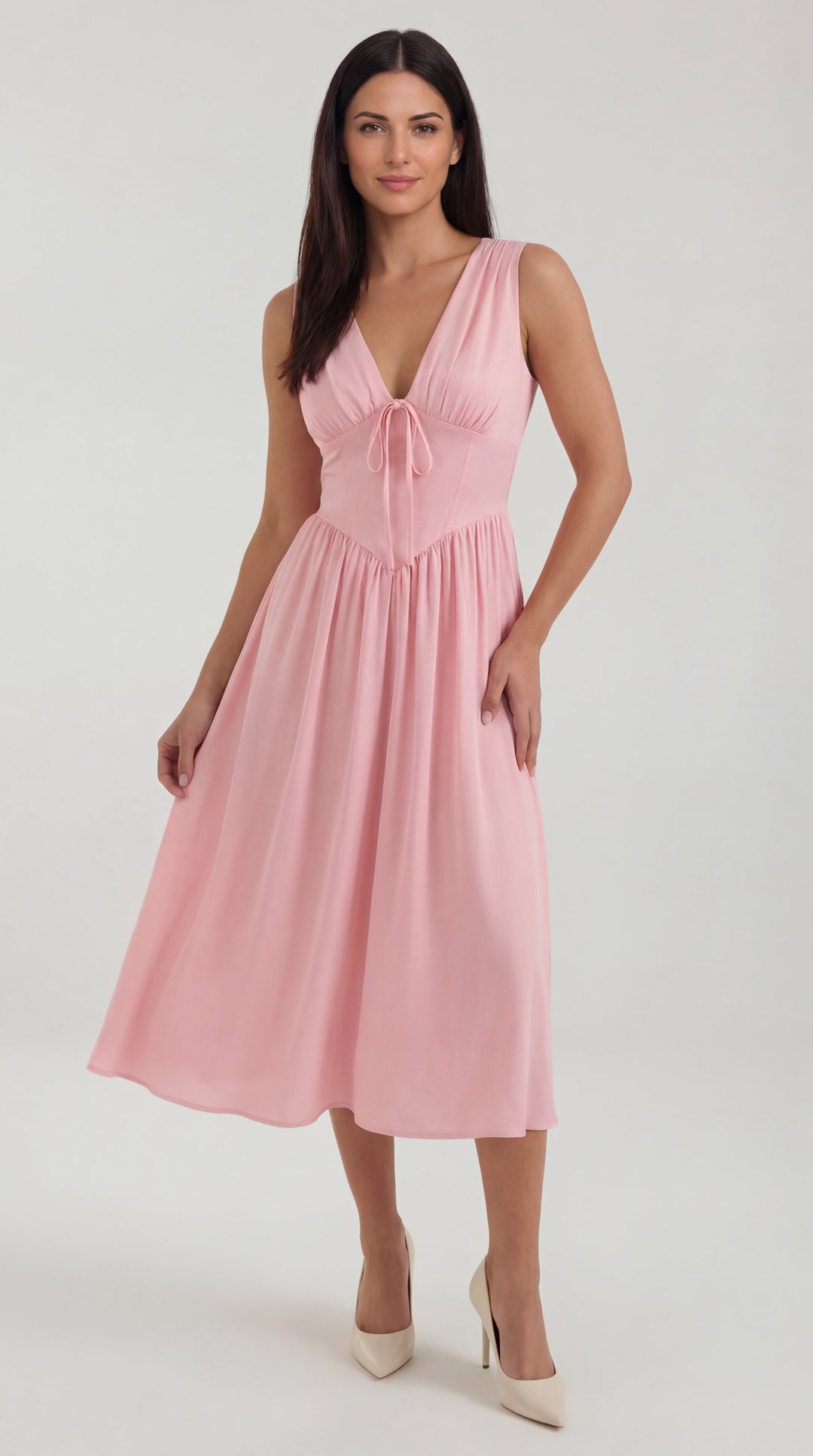 Vestido midi con escote en V Cassiopeia
