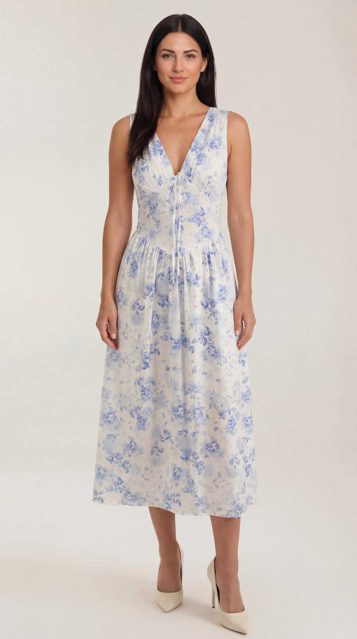 Vestido midi con escote en V Cassiopeia