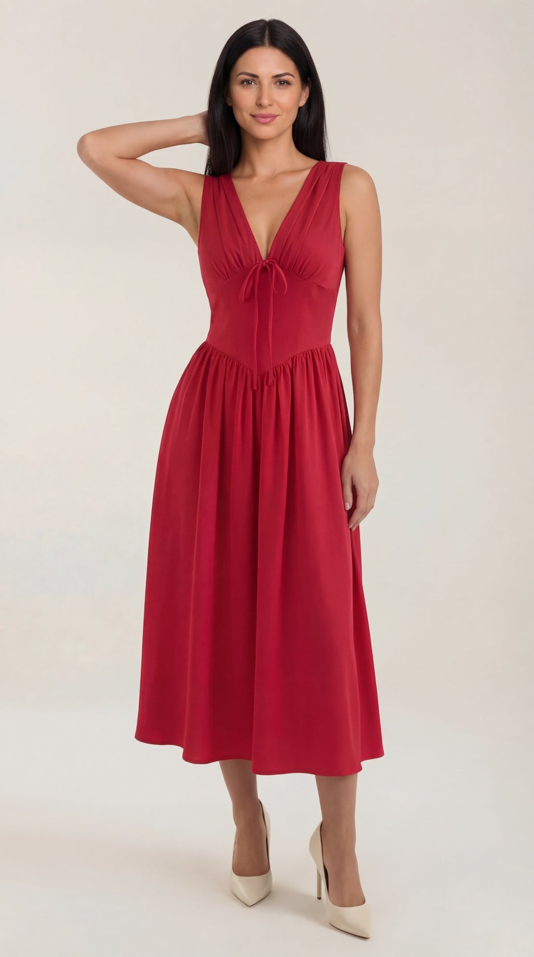 Vestido midi con escote en V Cassiopeia