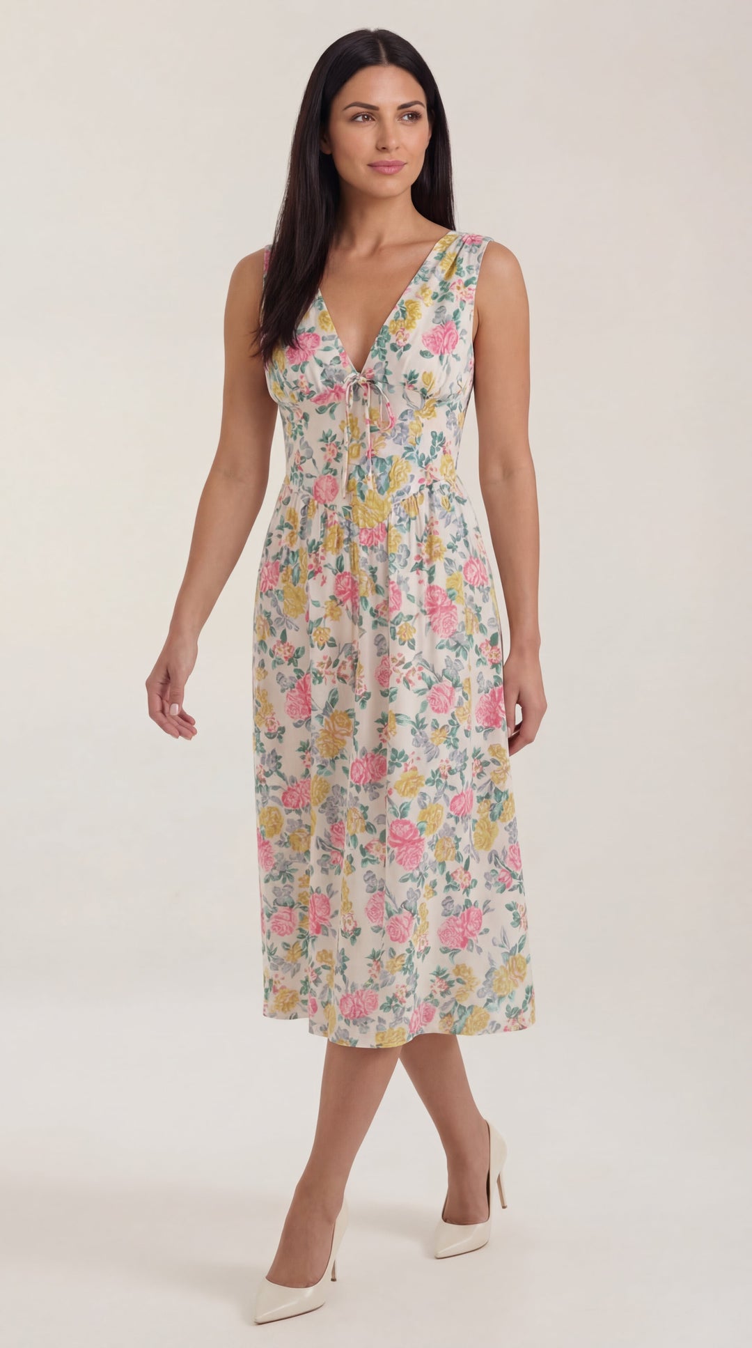 Vestido midi con escote en V Cassiopeia