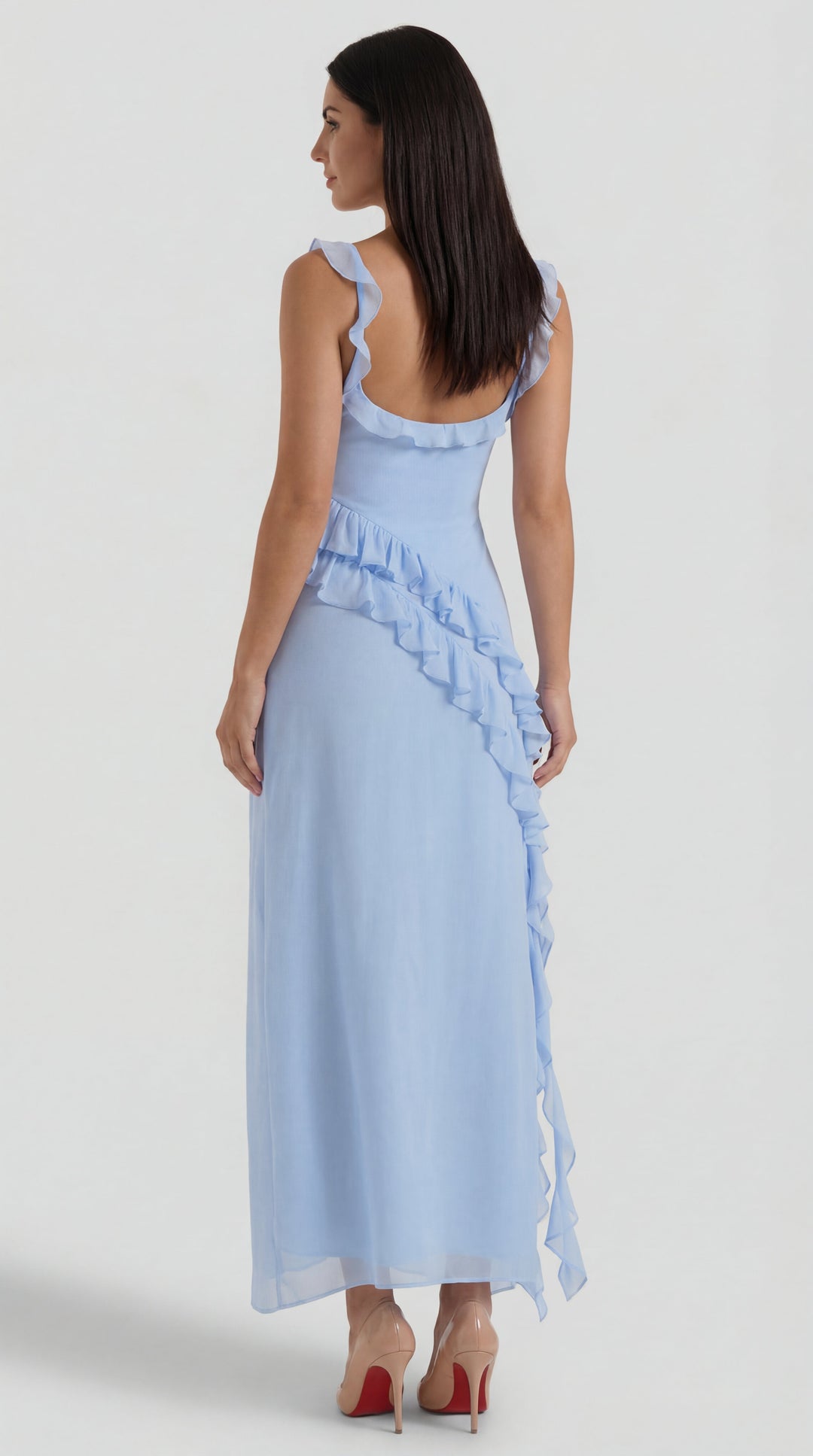 Vestido largo de Susan con volantes