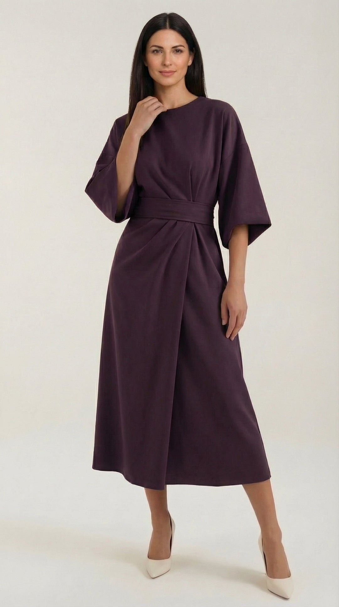 Vestido largo de Ana con cinturón