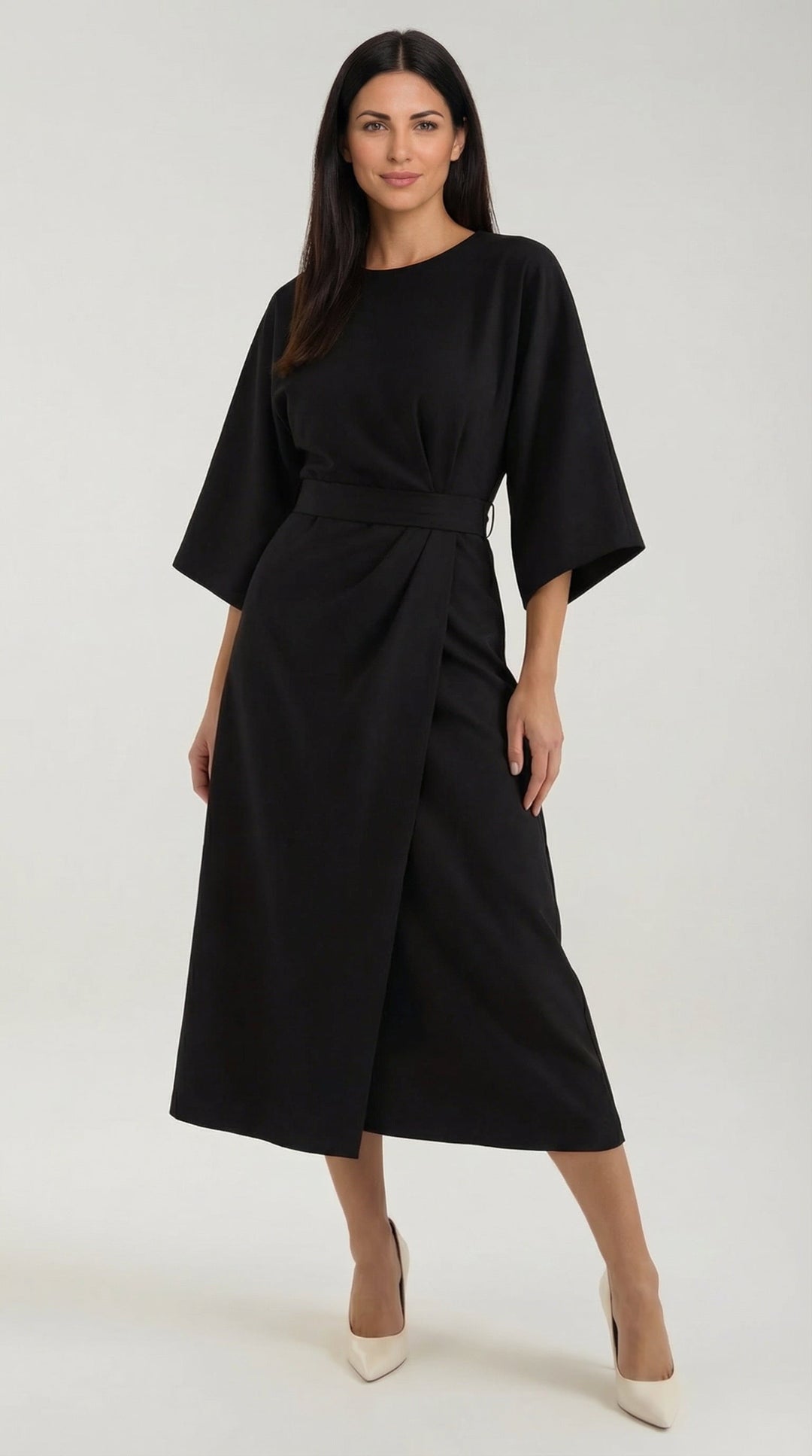 Vestido largo de Ana con cinturón
