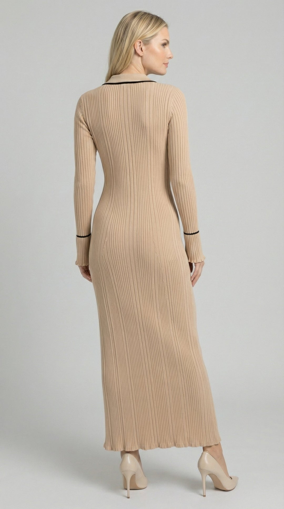 Vestido largo ajustado de punto Josephine