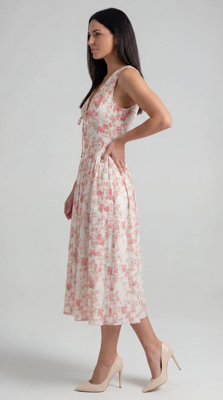 Vestido midi con escote en V Cassiopeia