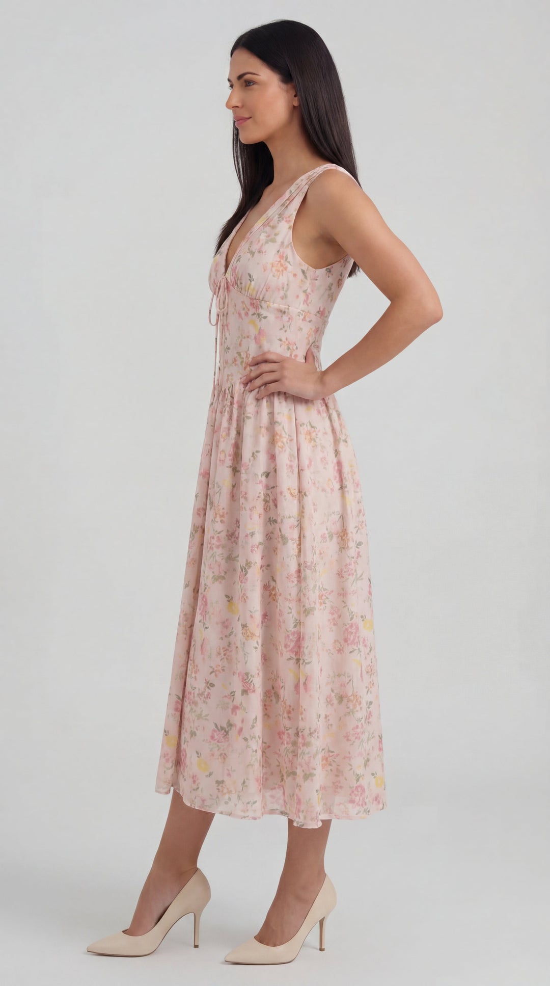 Vestido midi con escote en V Cassiopeia