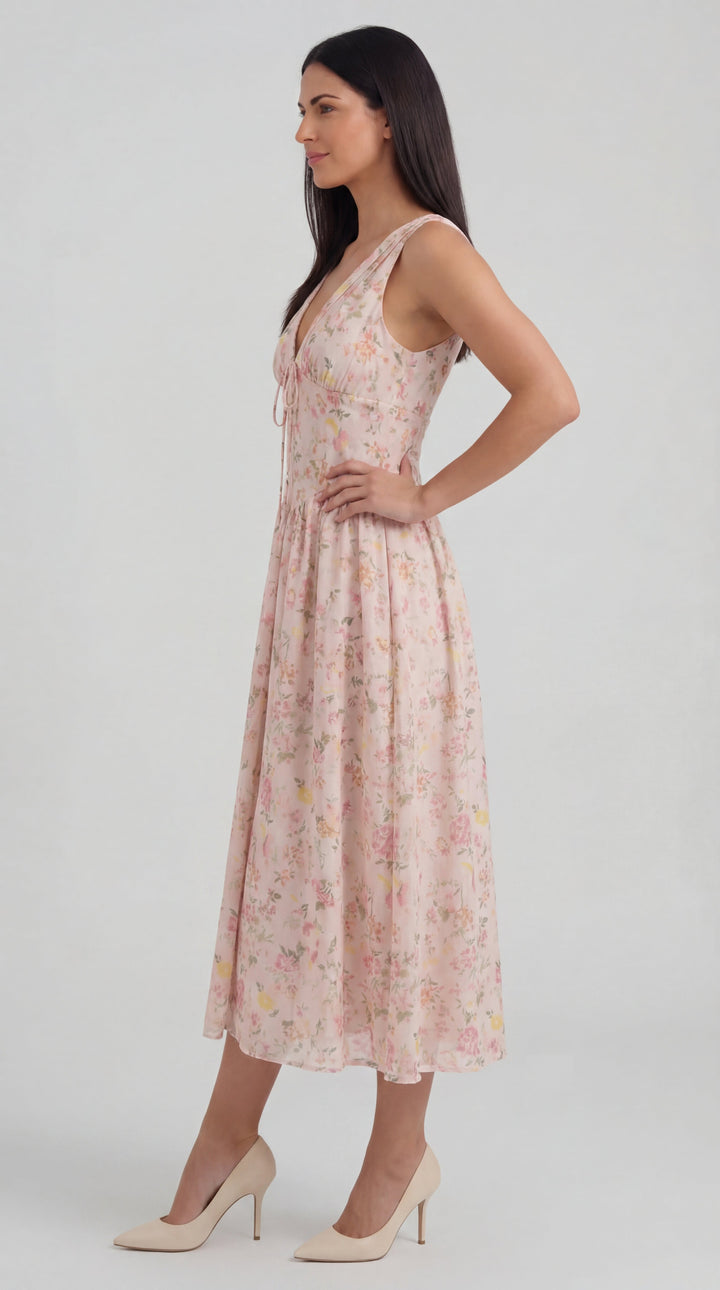 Vestido midi con escote en V Cassiopeia
