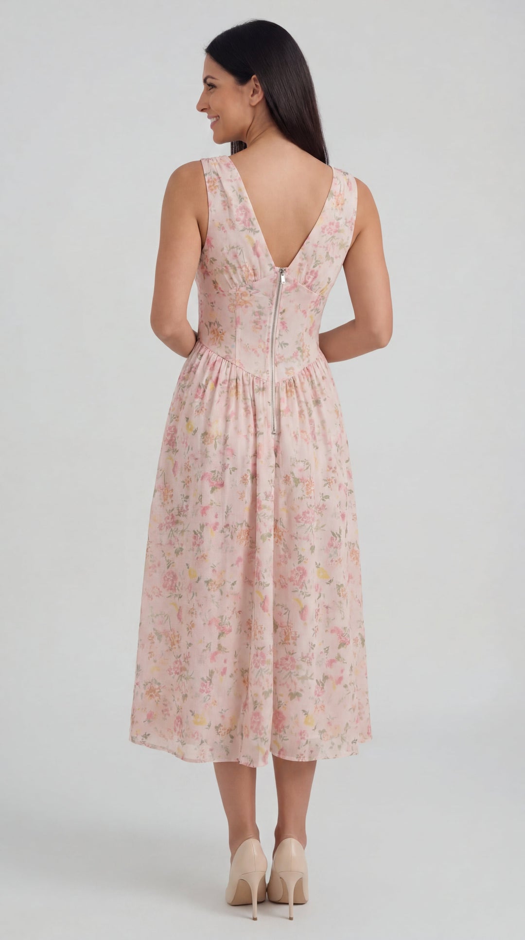 Vestido midi con escote en V Cassiopeia