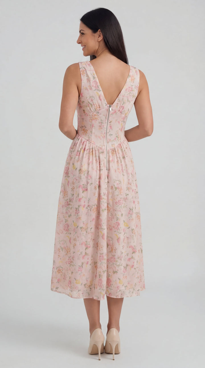 Vestido midi con escote en V Cassiopeia
