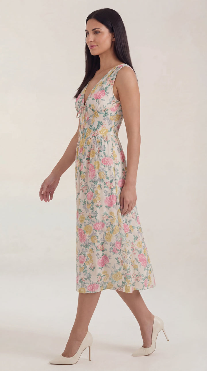 Vestido midi con escote en V Cassiopeia