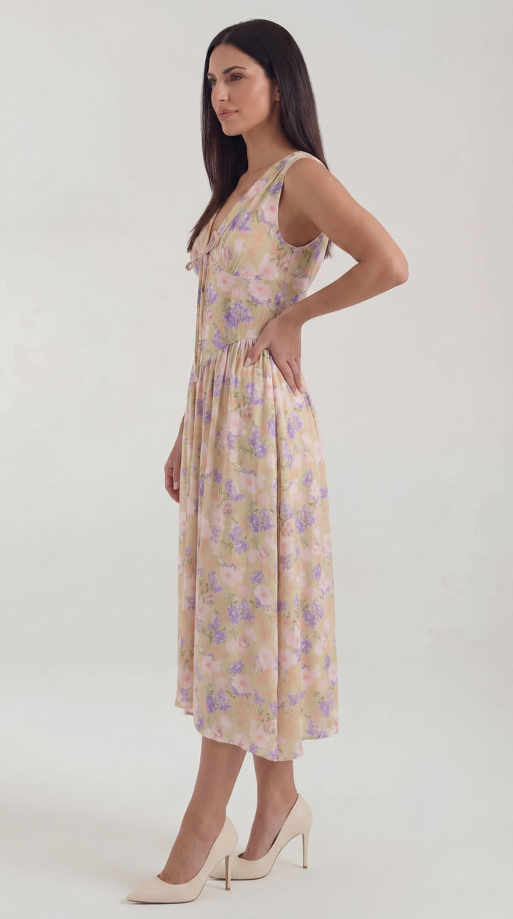 Vestido midi con escote en V Cassiopeia