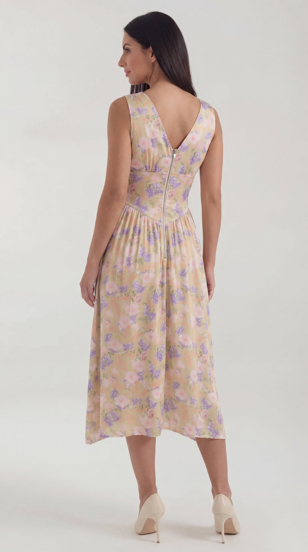 Vestido midi con escote en V Cassiopeia