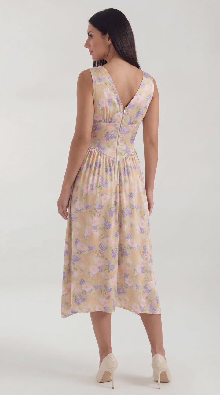 Vestido midi con escote en V Cassiopeia