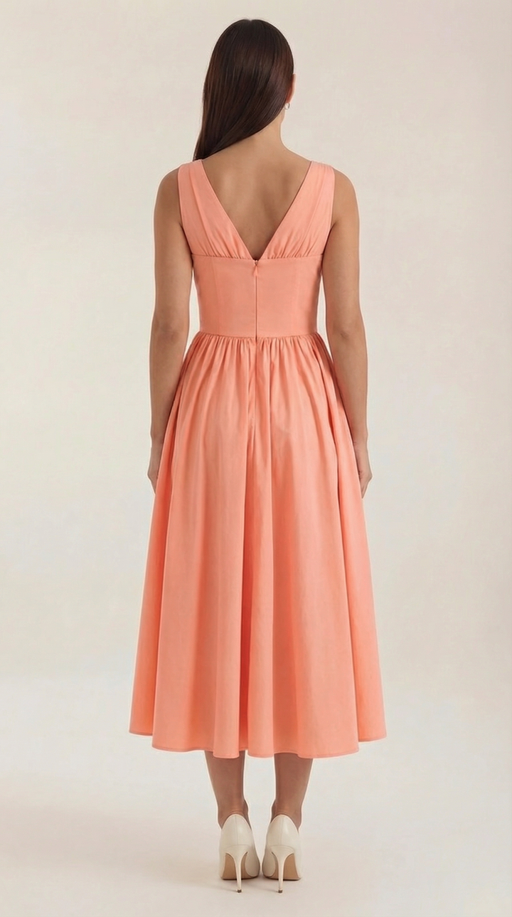 Vestido midi con escote en V Cassiopeia
