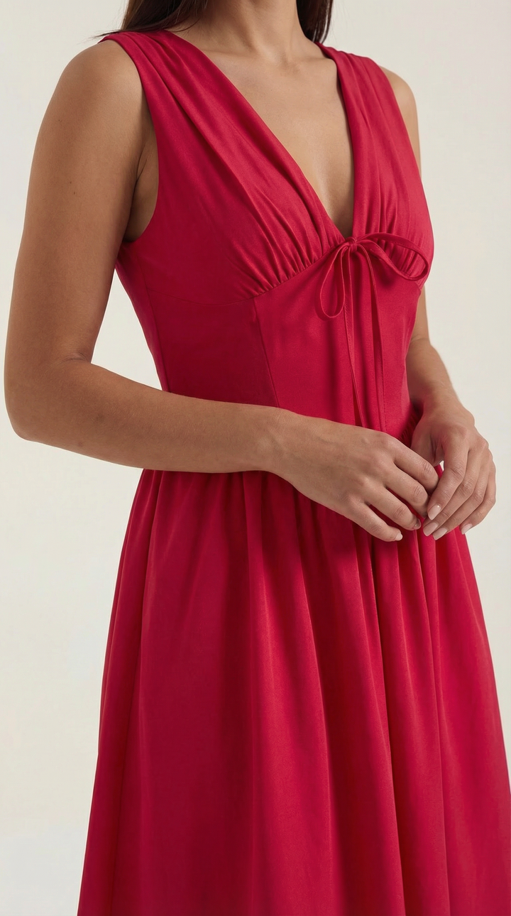 Vestido midi con escote en V Cassiopeia