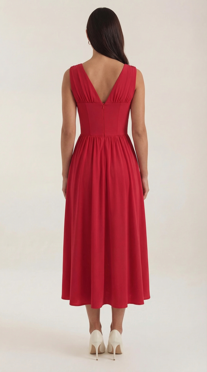 Vestido midi con escote en V Cassiopeia