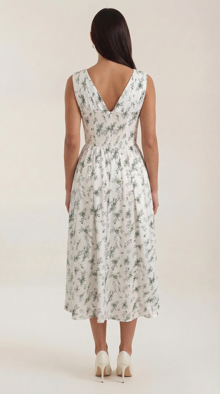 Vestido midi con escote en V Cassiopeia