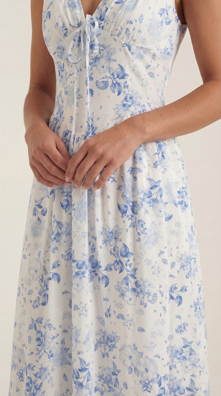 Vestido midi con escote en V Cassiopeia