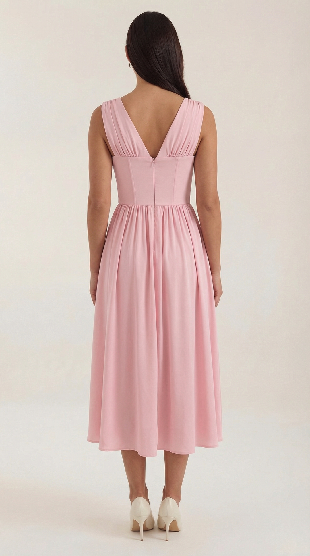 Vestido midi con escote en V Cassiopeia
