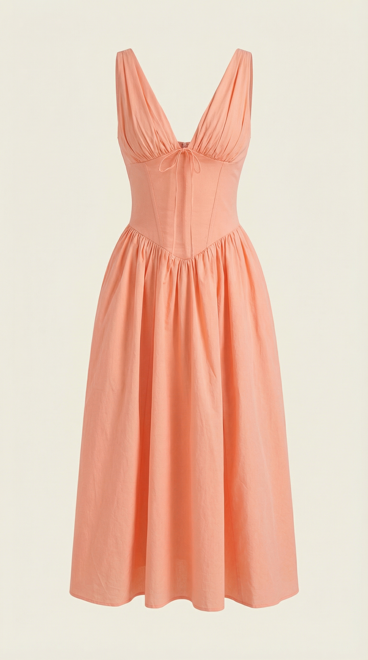Vestido midi con escote en V Cassiopeia