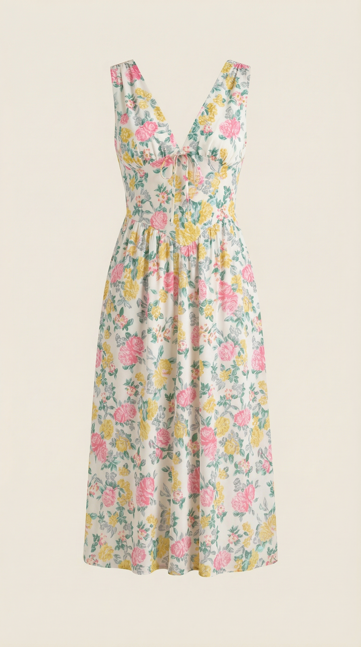 Vestido midi con escote en V Cassiopeia