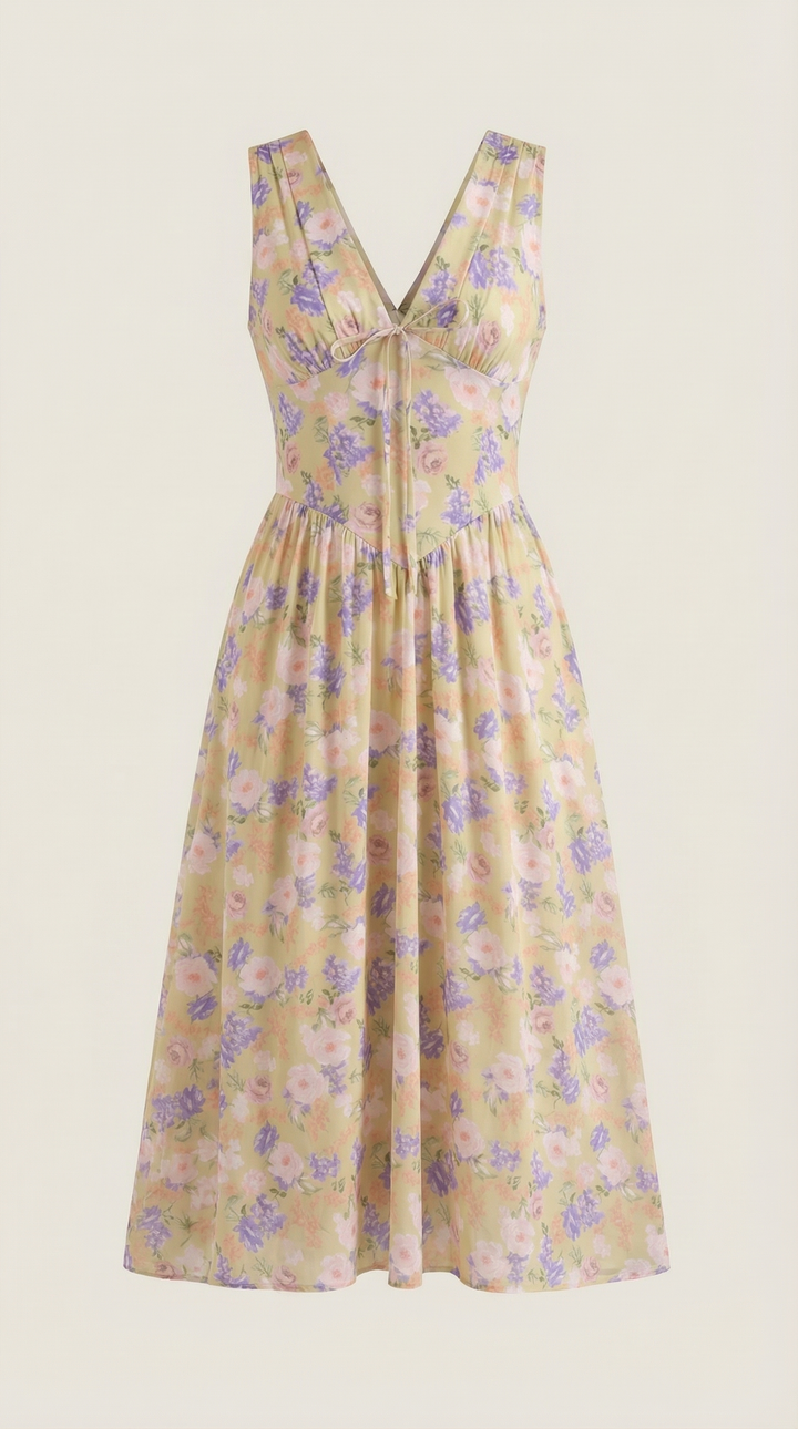 Vestido midi con escote en V Cassiopeia