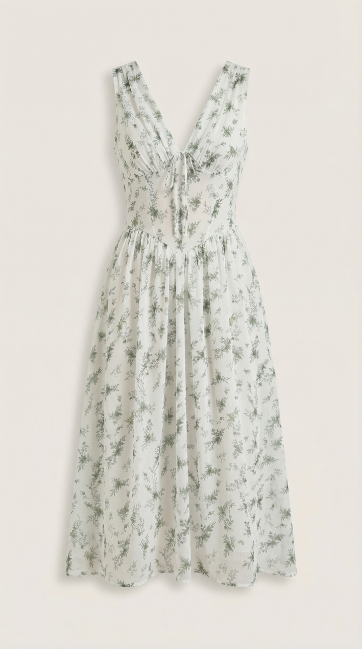 Vestido midi con escote en V Cassiopeia
