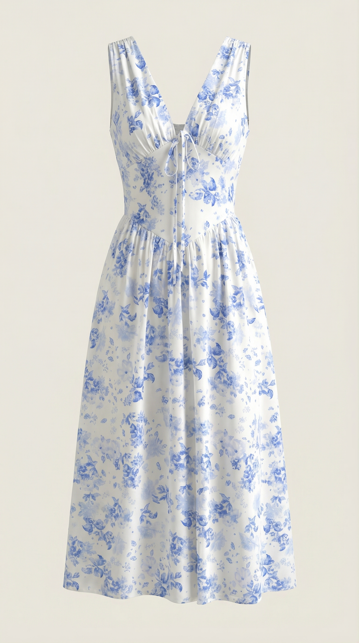 Vestido midi con escote en V Cassiopeia