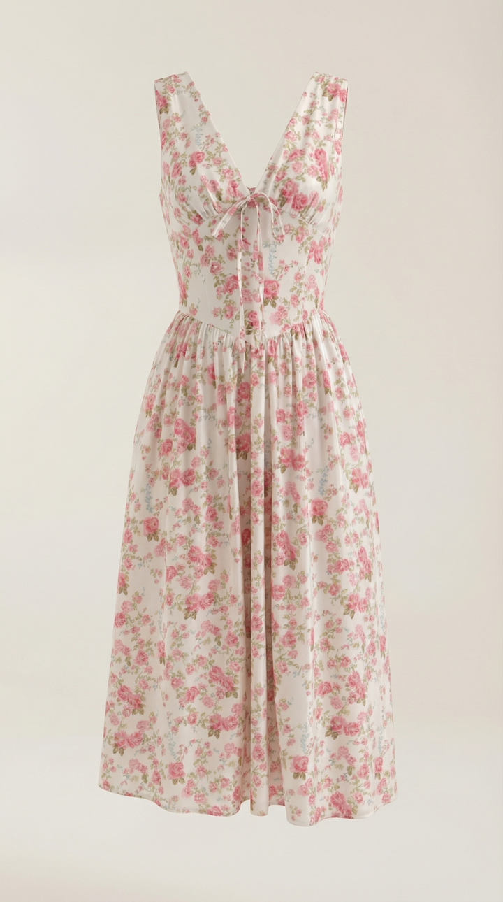 Vestido midi con escote en V Cassiopeia