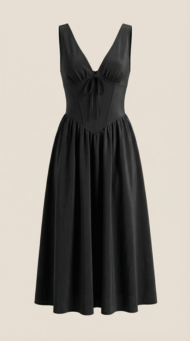 Vestido midi con escote en V Cassiopeia