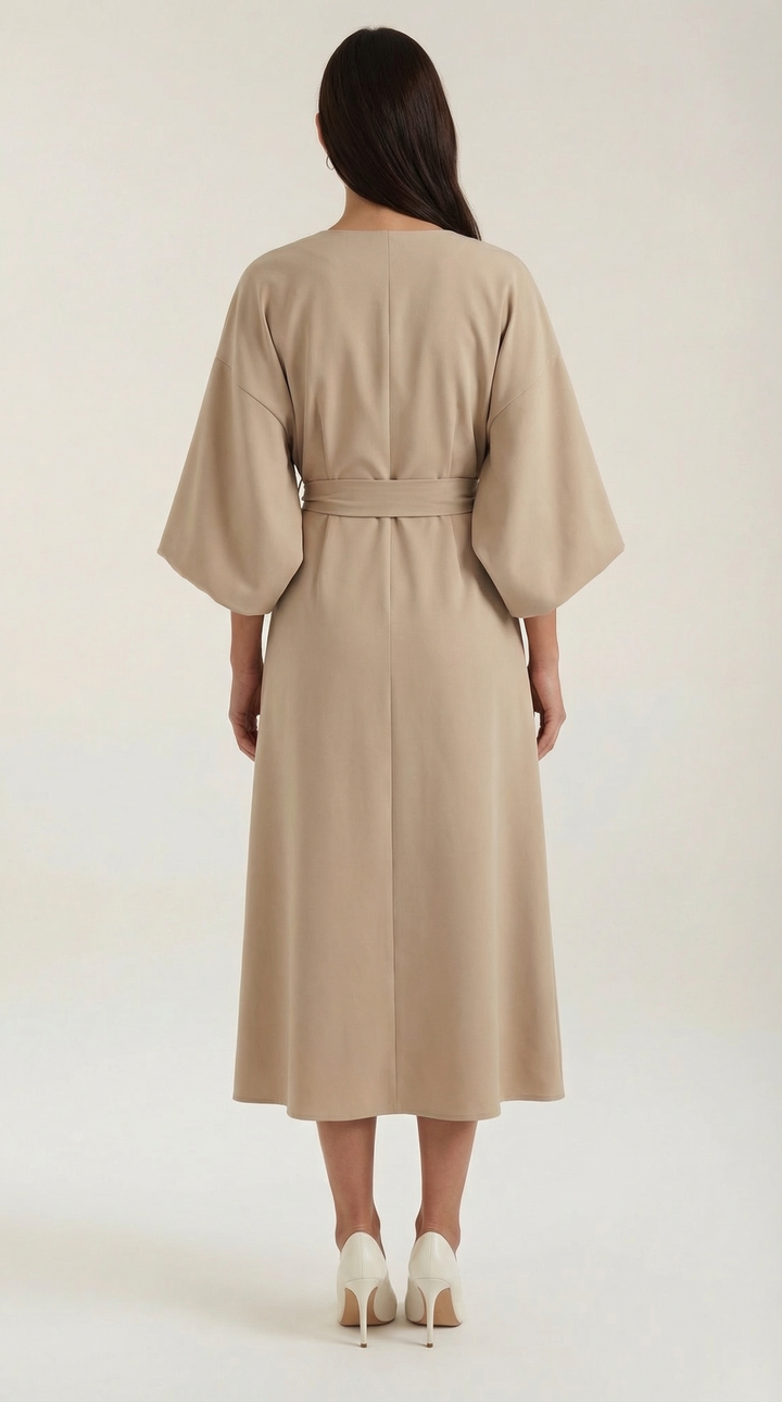 Vestido largo de Ana con cinturón