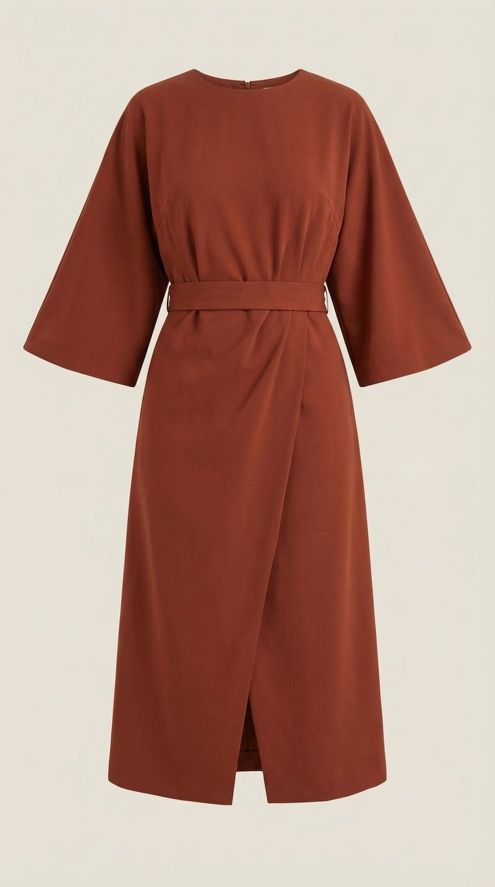 Vestido largo de Ana con cinturón