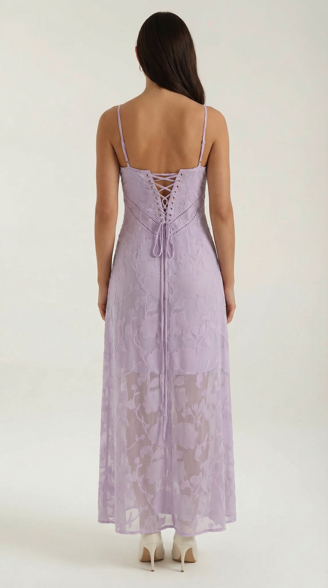 Vestido largo de encaje Arabelle
