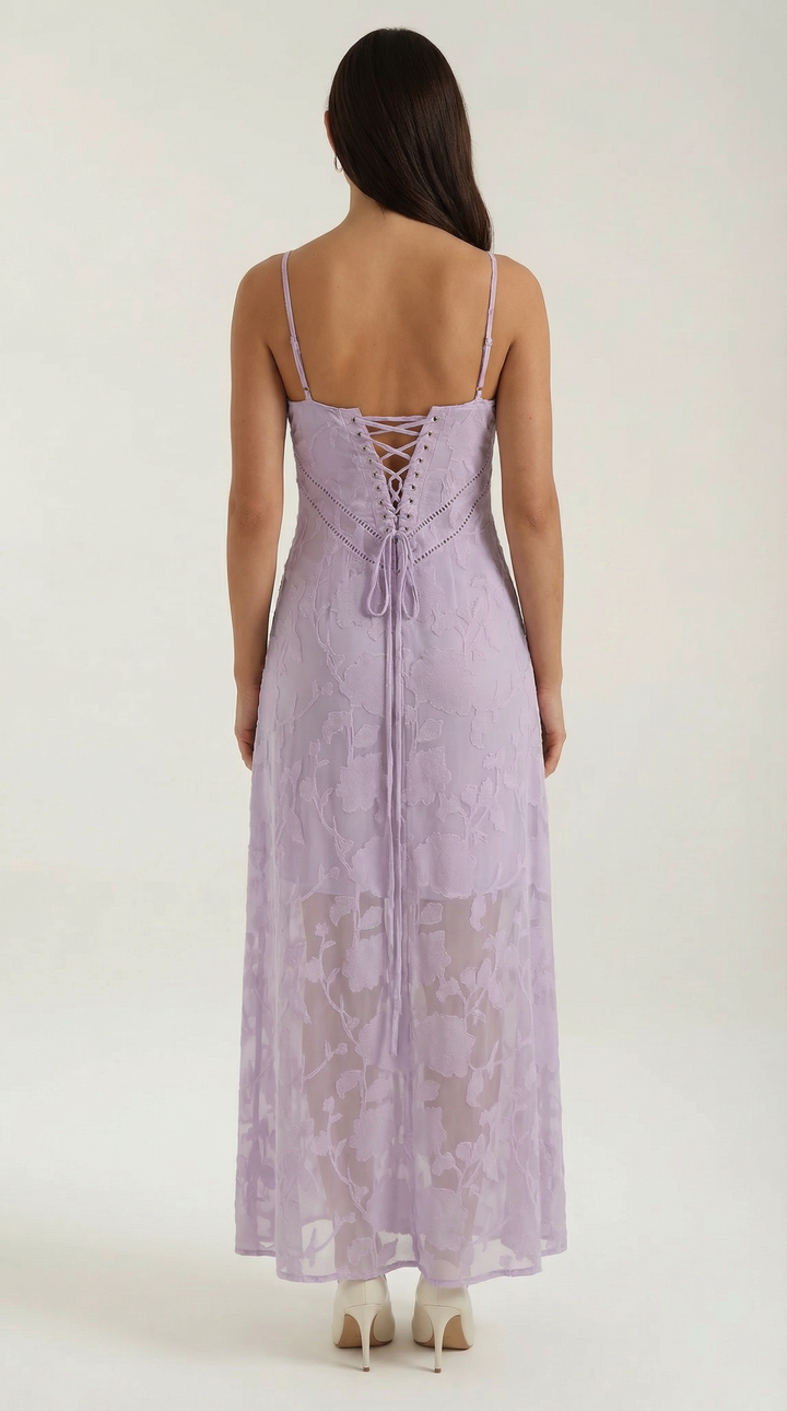 Vestido largo de encaje Arabelle